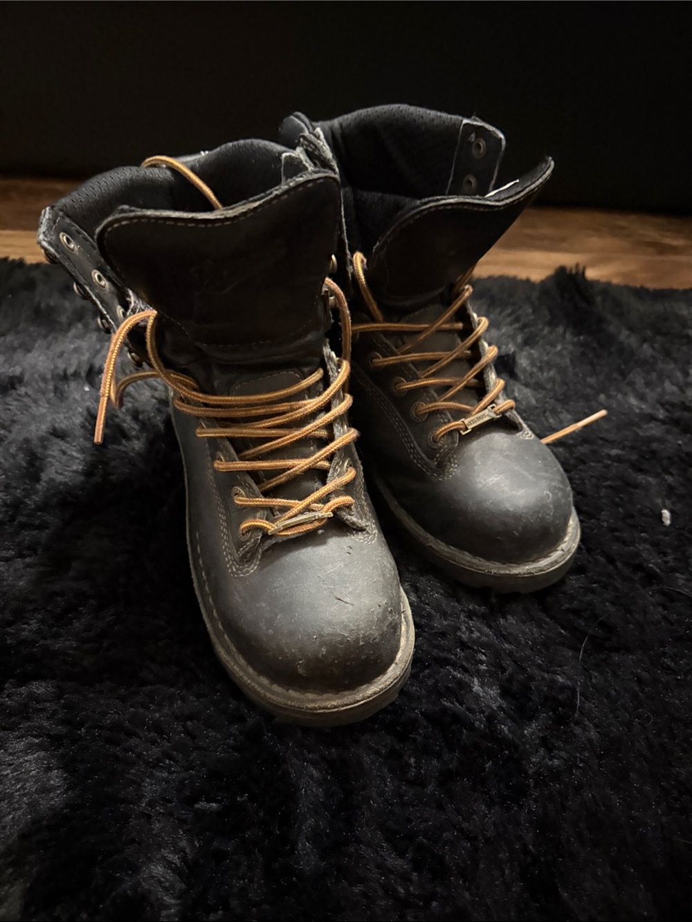 Danner Kids Black Boots with Tan Laces